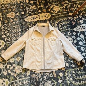 Cream and tan oversized Lulu’s jacket size women’s large.